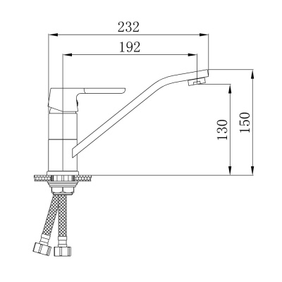 Смеситель для кухни Ростовская Мануфактура Сантехники SL123BL-004F-25 Черный Хром