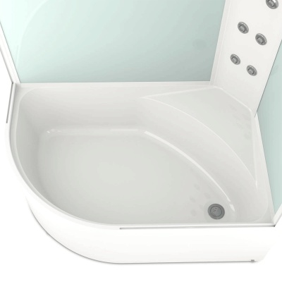 Душевая кабина Domani-Spa Delight 128 High 120x80 DS01D128RHWCl10 с гидромассажем профиль Белый задние стенки Белые