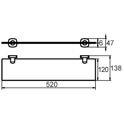 Стеклянная полка Milardo Volga VOLSMG0M44 Хром