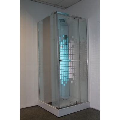 Душевая кабина Cerutti SPA Mimi 90х90 профиль Хром стекло с рисунком