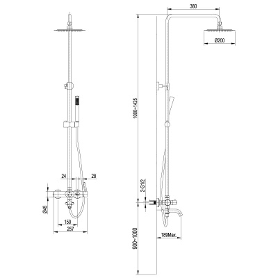 Душевая система Lemark Element LM5162S Матовый хром