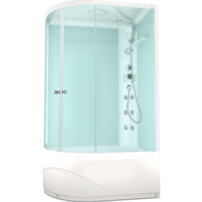 Душевая кабина Domani-Spa Delight 128 High 120x80 DS01D128RHWM10 с гидромассажем профиль Белый задние стенки Белые