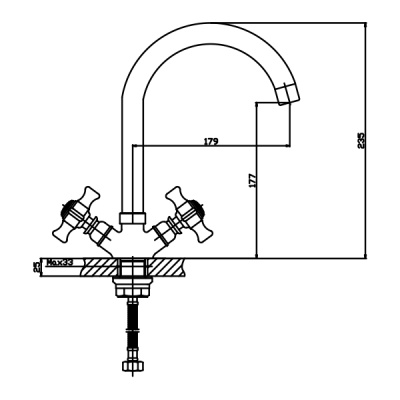 Смеситель для кухни Mixxus Zeus 275 MX0085 Хром