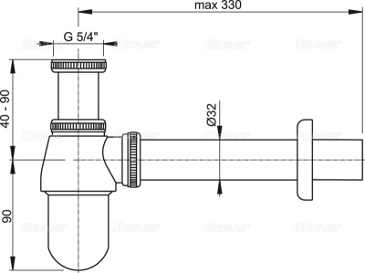 Сифон для раковины Alcaplast A431 Хром