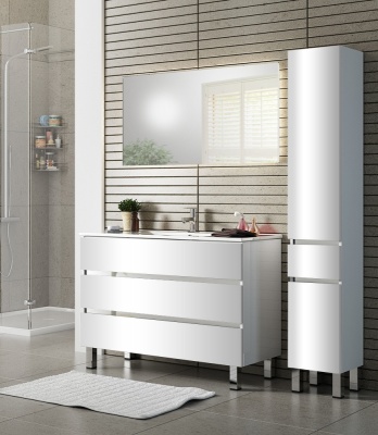 Тумба с раковиной SanVit Кубэ-3 60 в цвете Ral Белый глянец