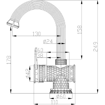 Смеситель для раковины ZorG Antic A 411U-BR Бронза
