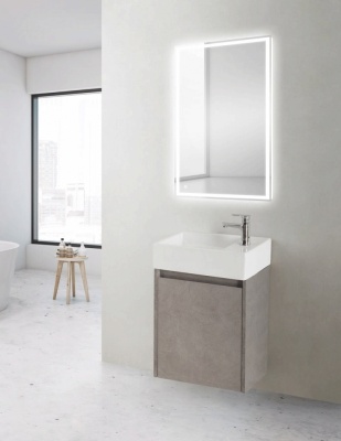 Тумба под раковину BelBagno KRAFT MINI-450/250-1A-SO-PG-R подвесная Pietra Grigio