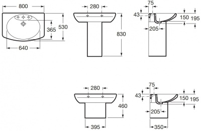 Раковина Roca Dama Senso 80 327510000 Белая
