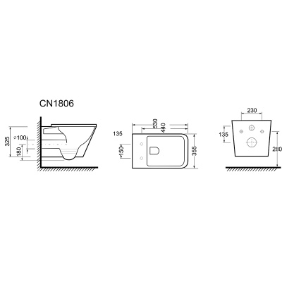 Унитаз Ceramica Nova Cubic CN1806 подвесной с сиденьем Микролифт