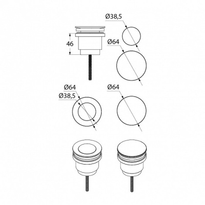 Донный клапан Iddis 001SB00i88 Хром