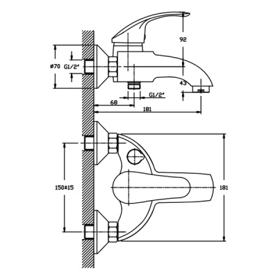 Смеситель для ванны Mixxus Premium Haman Euro 009 Euro MXP0199 Хром
