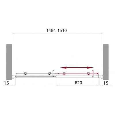 Шторка на ванну BelBagno Unique VF-2 180 UNIQUE-VF-2-150/180-140-P-Cr профиль Хром стекло рифленое