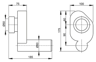 Сифон для писсуара Alcaplast A45B Белый
