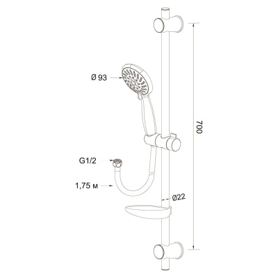 Душевой гарнитур Latuno L80053 Хром
