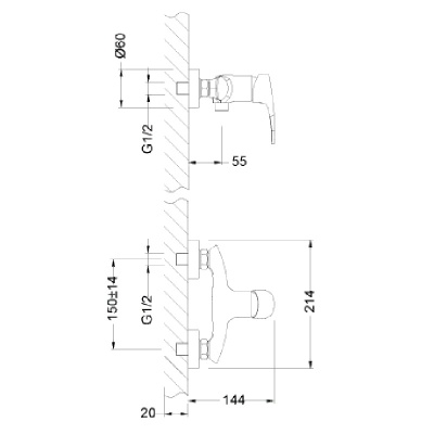 Смеситель для душа Lemark Linara LM0403C Хром