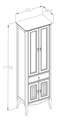 Шкаф пенал Opadiris Лоренцо 55 00-00001799 Белый