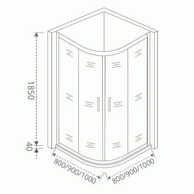 Душевой уголок Good Door Neo R-80-С-CH 80х80 профиль Хром стекло прозрачное