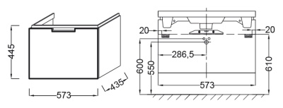 Тумба под раковину Jacob Delafon Reve 60 EB1130-G80 подвесная Светло-коричневая глянцевая