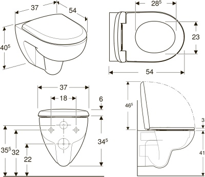 Комплект унитаза Geberit Renova 500.124.TC.R с инсталляцией Duofix с сиденьем Микролифт и клавишей смыва Хром глянцевый