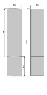 Шкаф пенал Raval Moon 33 подвесной Белый