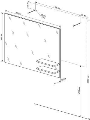 Зеркало Бриклаер Мадрид 110 Серая лиственница