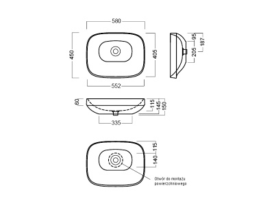 Раковина-чаша Hatria Abito 58 YXXA Белая