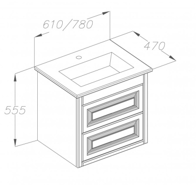 Тумба под раковину Opadiris Касабланка 60 Z0000009585 подвесная Белая матовая