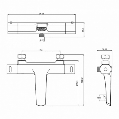 Смеситель для ванны Swedbe Mercury 9063 с термостатом Хром