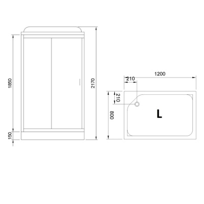 Душевая кабина Royal Bath HP 120х80 RB8120HP6-BT-CH-L стекло прозрачное задняя стенка Черная Душевая кабина Royal Bath HP 120х80 RB8120HP6-BT-CH-L стекло прозрачное задняя стенка Черная