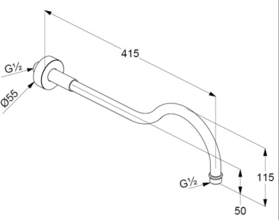 Кронштейн для верхнего душа Kludi Adlon 2751445 Золото