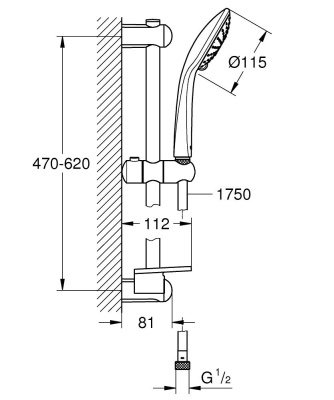 Душевой гарнитур Grohe Euphoria 27242001 Хром