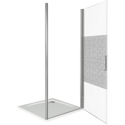 Душевая дверь в нишу Good Door Fantasy DR-100-F-CH 100 профиль Хром стекло прозрачное с рисунком