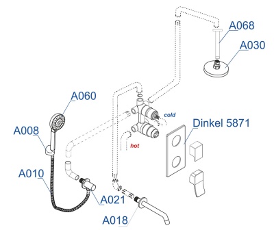 Душевая система WasserKRAFT Dinkel A175868 Хром