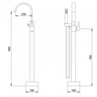 Смеситель для ванны Aquanet JA-5004 Хром