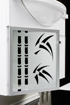 Тумба под раковину Акватон Сайгон 85 1A105701SA010 белая глянцевая/профиль алюмининий