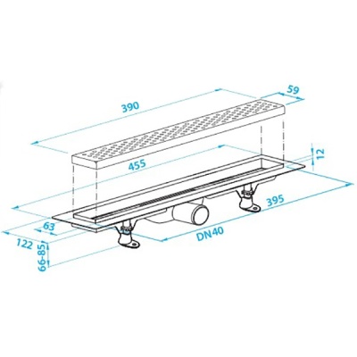 Душевой лоток PlastBrno SZE2390 с решеткой