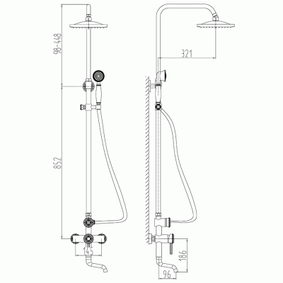 Душевая система Milacio Soria MC.102.SL Серебро