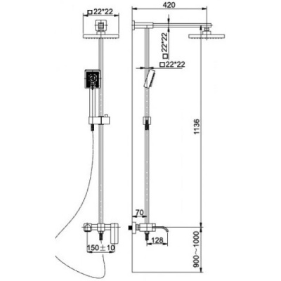 Душевая система Kaiser SX-1113 Хром