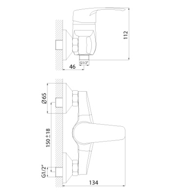 Смеситель Rossinka F F40-41 для душа