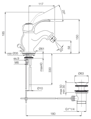 Смеситель для биде Fima Carlo Frattini Lamp F3302CR Хром