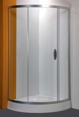 Душевой уголок AM.PM Bliss L 90x90 радиальный с поддоном профиль Хром матовый стекло прозрачное