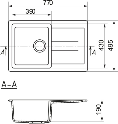 Кухонная мойка Mixline ML-GM31-309 537715 Темно-серая