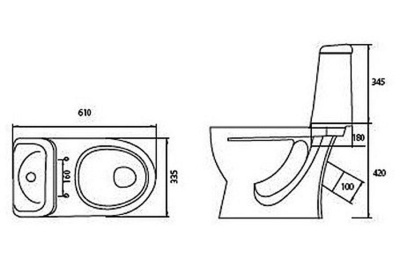 Унитаз Sanita Идеал эконом IDLSACC01090113 Белый