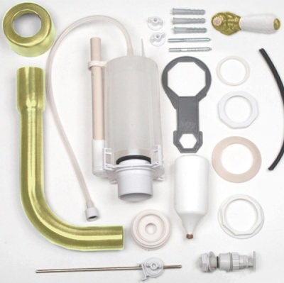 Сливной механизм Artceram Civitas HEA013 73 с трубой для подвесного бачка золото