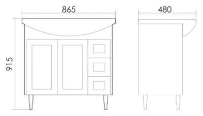 Тумба с раковиной Атолл Ривьера 100 dorato (золото)
