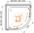 Душевой уголок Cezares Anima R-2 90x90 ANIMA-W-R-2-90-P-Cr профиль Хром стекло рифленое
