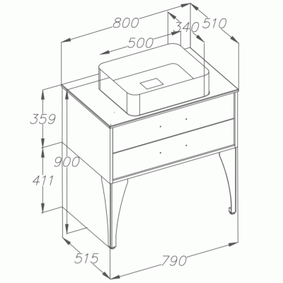 Тумба под раковину Opadiris Дольче Лофт 80 00-00000657 Белая глянцевая/Светлое дерево