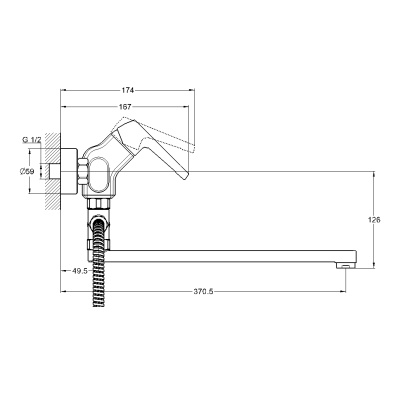 Смеситель для ванны G-Lauf LEF6-A232 универсальный Хром