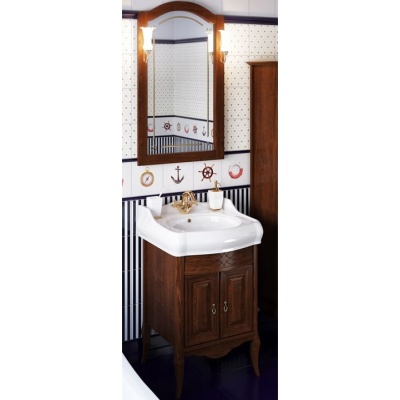 Комплект мебели для ванной Opadiris Лоренцо 60 Светлый орех со светильником Рустика Бронза