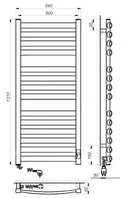 Электрический полотенцесушитель Laris Гранд Премиум П14 120х50 R 73207402 Белый